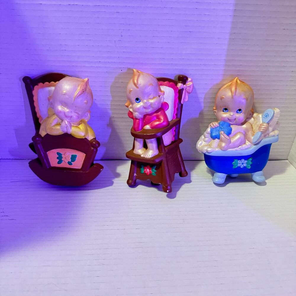 Vintage trio Nursery Kewpies Unisex CERAMIC Wall décor cute!